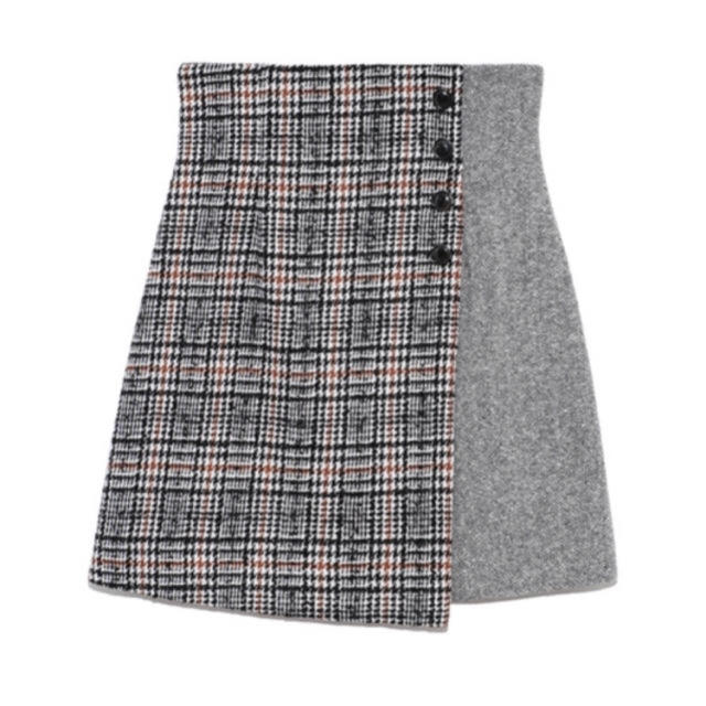 Lily Brown(リリーブラウン)のリリーブラウン   ツイードチェック台形スカート レディースのスカート(ミニスカート)の商品写真