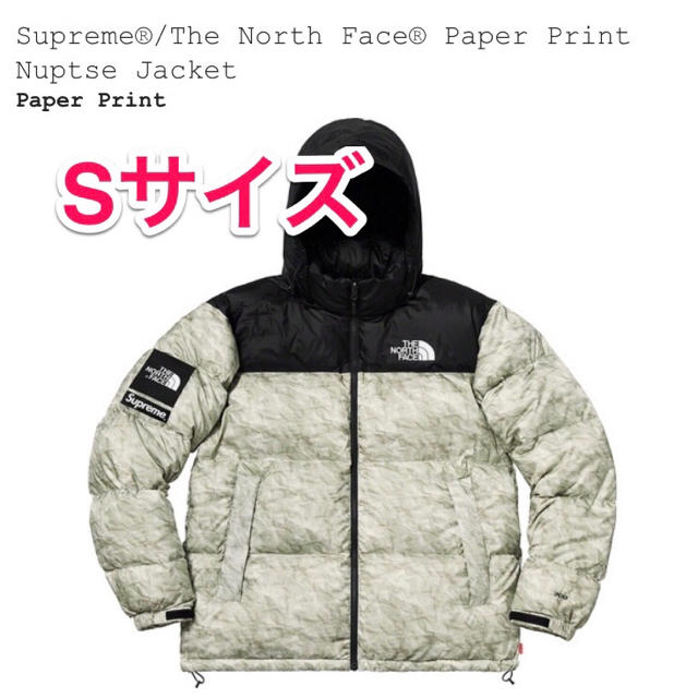 【メーカー再生品】 Supreme - 【S】Supreme North Face Paper Print Nuptse ダウンジャケット