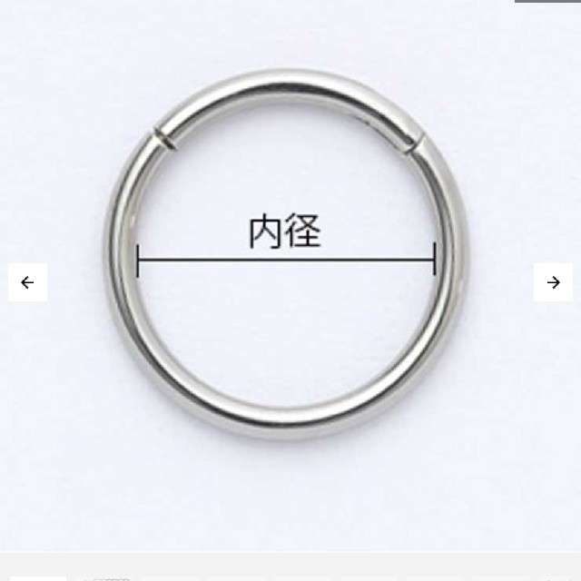 サージカルステンレスワンタッチセグメントリング メンズのアクセサリー(ピアス(片耳用))の商品写真