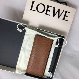 ロエベ(LOEWE)の★ LOEWE アナグラム テクスチャ ブラウンレザー長財布(長財布)