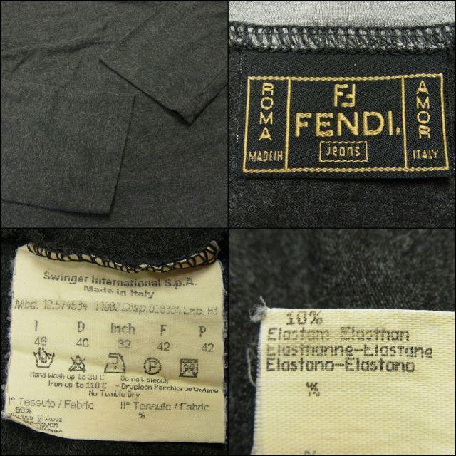 FENDI(フェンディ)のフェンディ #46 L ロゴ 秋冬 ストレッチ 長袖 Tシャツ ロンT レディースのトップス(Tシャツ(長袖/七分))の商品写真