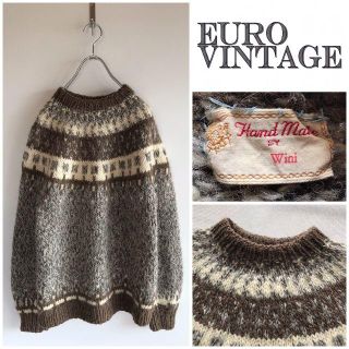 サンタモニカ(Santa Monica)の希少 VINTAGE HAND KNIT ノルディックニット(ニット/セーター)