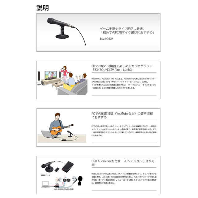 SONY(ソニー)のSONY USBマイク 楽器のレコーディング/PA機器(マイク)の商品写真