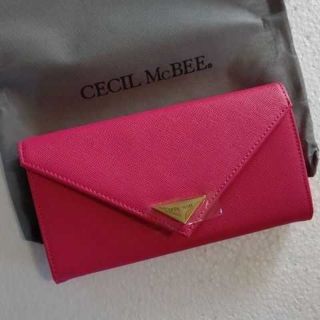 セシルマクビー(CECIL McBEE)のCECIL McBEE★新品★三角プレートかぶせ長財布 ピンク(財布)