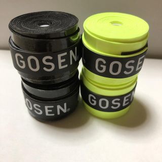 ゴーセン(GOSEN)のGOSENグリップテープ 黒とフラッシュイエロー 2個ずつ 計4個(テニス)