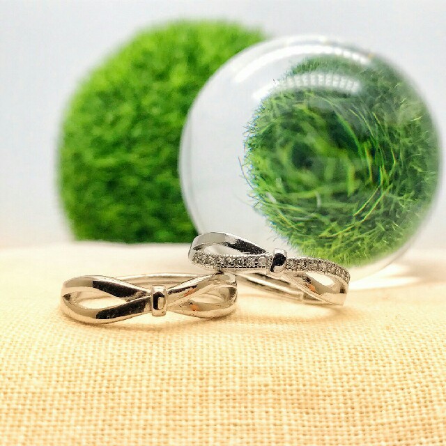 【即日発送  箱つき】2個セット カップル ペアリング シルバーリング 指輪♥ レディースのアクセサリー(リング(指輪))の商品写真