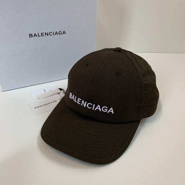 希少 BALENCIAGA バレンシアガ ロゴ キャップ ブラウン L59L59新品未使用品付属品完備