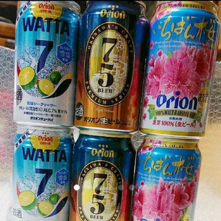 ORION【75BEER】【WATTA雪塩シークヮーサー】【いちばん桜】計6缶(調味料)