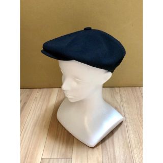 カンゴール(KANGOL)の美品 KANGOL ハンチングキャップ M カンゴール キャスケット ブラック(ハンチング/ベレー帽)