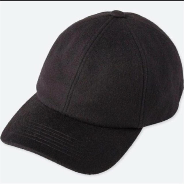 UNIQLO(ユニクロ)のユニクロ　 ウールカシミヤキャップ　新品　黒 メンズの帽子(キャップ)の商品写真