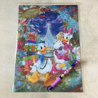 ディズニー(Disney)のDisneyディズニーシー 15th Xmas クリアファイル ボールペン 新品(ペン/マーカー)