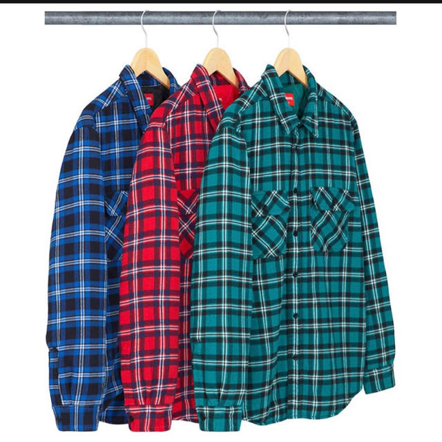supreme Arc Logo Quilted Flannel Shirt