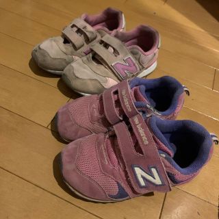 ニューバランス(New Balance)のニューバランス　スニーカー　17.5cm 18.0cm ピンク　パープル　中古(スニーカー)