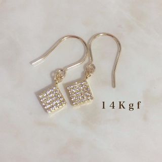 イエナ(IENA)の14Kgf／K14gf ジルコニアダイヤパヴェピアス／パヴェダイヤピアス(ピアス)