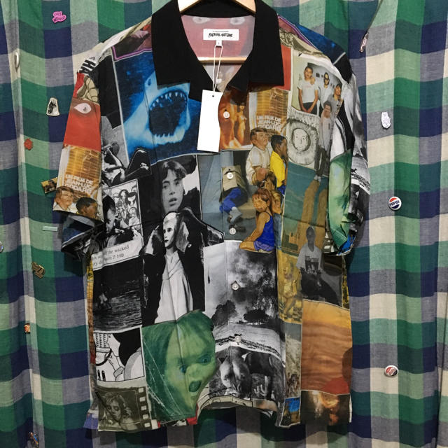 fucking awesome collage rayon shirt L