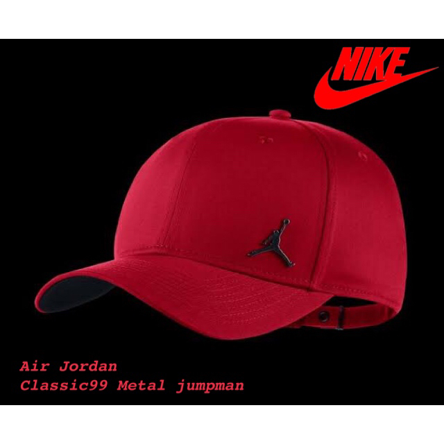 【海外限定】NIKE JORDAN メタルロゴ キャップ レッド