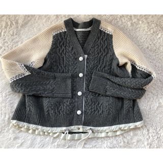 サカイ(sacai)のあんこ様専用！超希少★sacai 16awサカイドッキングレースカーディガン★(カーディガン)