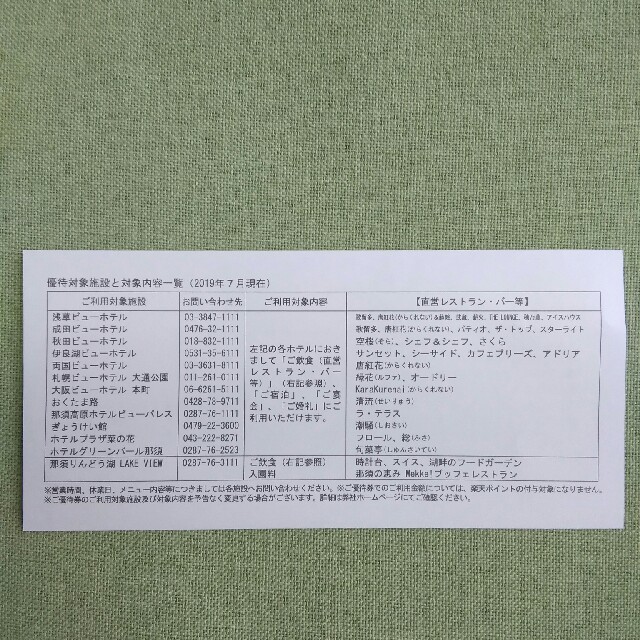 日本ビューホテル 株主ご優待券 6000円分 | munchercruncher.com
