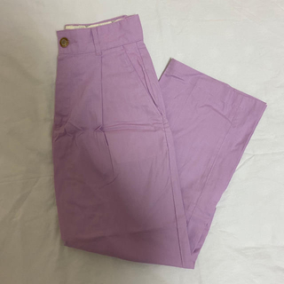 ローリーズファーム(LOWRYS FARM)のローリーズファーム オックスカラーワイドパンツ 紫のワイドパンツ (カジュアルパンツ)