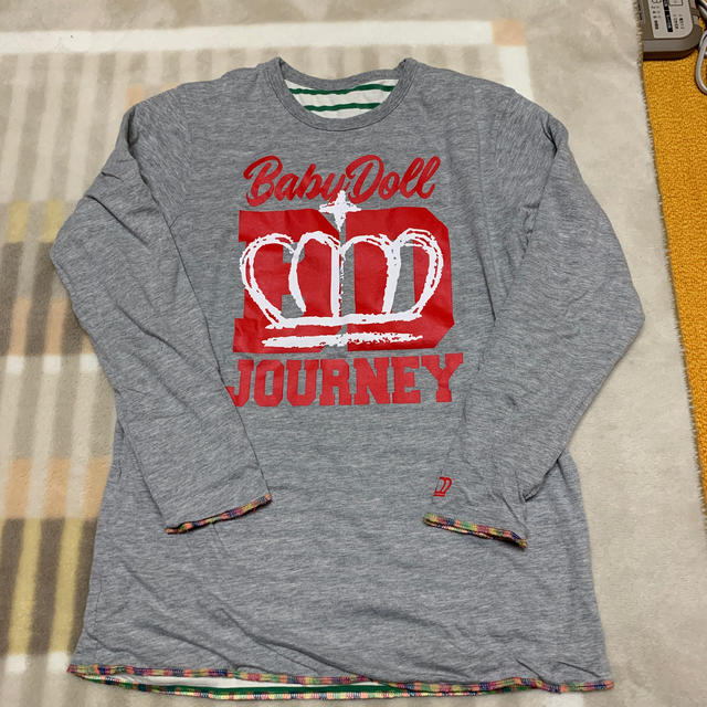 BABYDOLL(ベビードール)の☆BABY DOLL☆リバーシブルボーダーロンT【グレー】 レディースのトップス(Tシャツ(長袖/七分))の商品写真