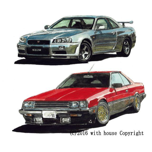 エンタメ/ホビーNC-256 GT-R R34/RS限定版画 直筆サイン額装●作家 平右ヱ門