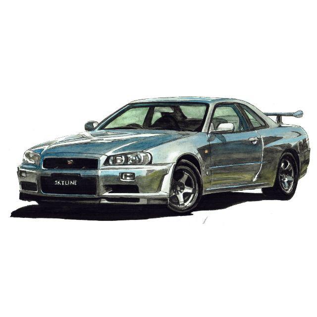 NC-256 GT-R R34/RS限定版画 直筆サイン額装●作家 平右ヱ門 2