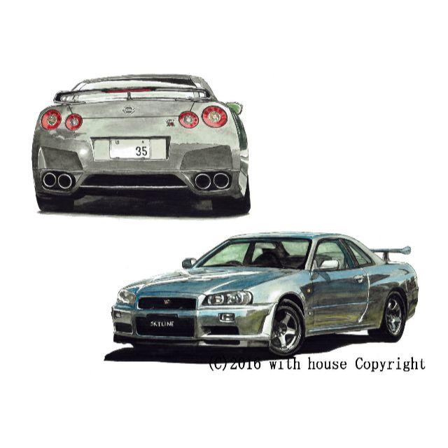 NC-261 GT-R R34/R35限定版画 直筆サイン額装●作家 平右ヱ門 エンタメ/ホビーの美術品/アンティーク(版画)の商品写真