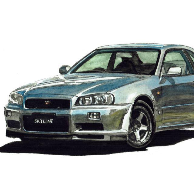 NC-263 GT-R R34限定版画 直筆サイン額装●作家 平右ヱ門 エンタメ/ホビーの美術品/アンティーク(版画)の商品写真