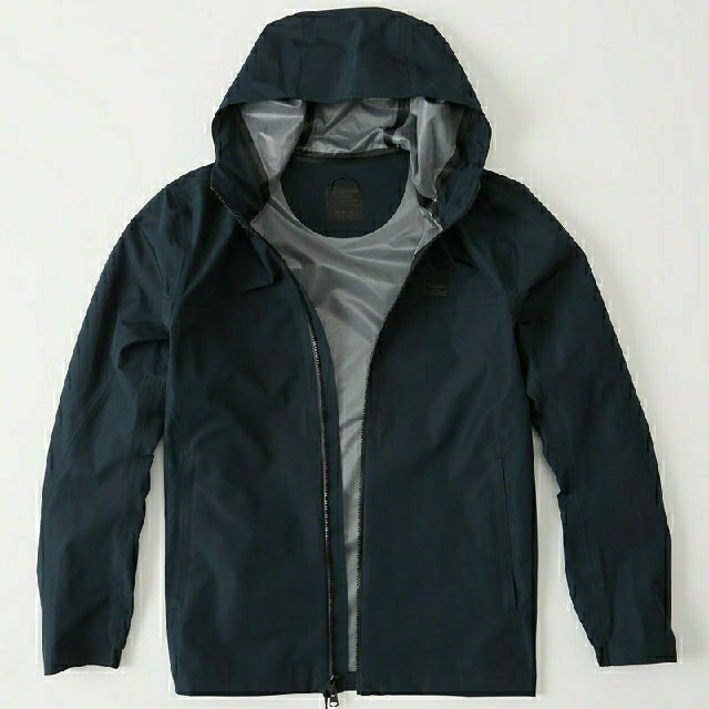 人気のA&F アバクロ 新品 人気色 Navy フード付き ナイロン ジャケット