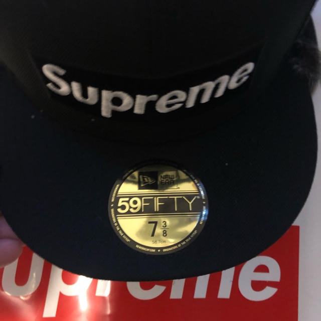 Supreme earflap New Era 7 3/8 黒 シュプリーム