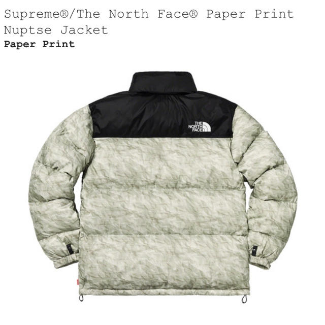 Supreme TNF Paper Print Nuptse Jacket