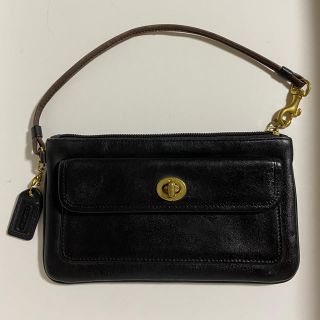 コーチ(COACH)のコーチ　COACH  小物入れ　本革　黒　ブラック 目立った傷や汚れなし(ポーチ)