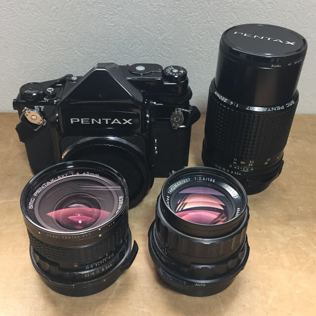 PENTAX 67 TTL 後期モデル  105mmレンズ3本セット 動作品