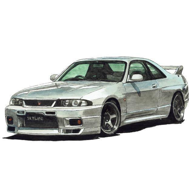 NC-267 GT-R R33/ジャパン限定版画 直筆サイン額装●作家 平右ヱ門 3