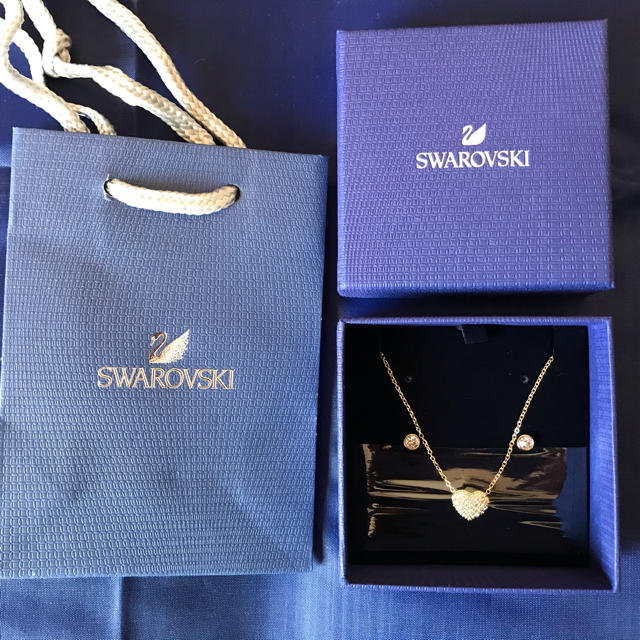 SWAROVSKI スワロフスキー ネックレス ピアス セット ゴールド