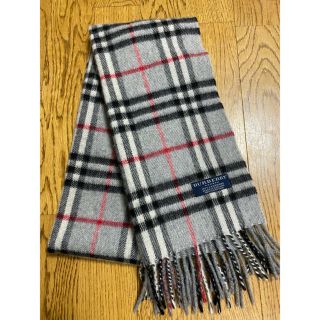 バーバリー(BURBERRY)のBurberry バーバリー カシミアマフラー グレー系チェック柄(マフラー/ショール)