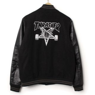 スラッシャー(THRASHER)のお年玉値下げ　美品　スラッシャースタジャン　Mサイズ　ブラック(スタジャン)