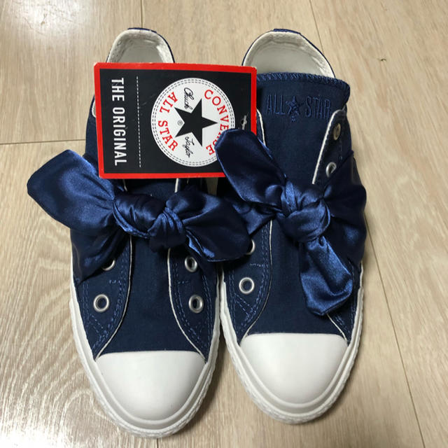 CONVERSE(コンバース)の【新品】コンバース サテンリボン ネイビー レディースの靴/シューズ(スニーカー)の商品写真