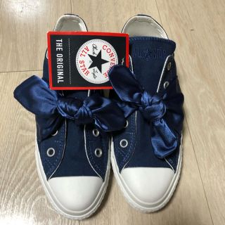 コンバース(CONVERSE)の【新品】コンバース サテンリボン ネイビー(スニーカー)