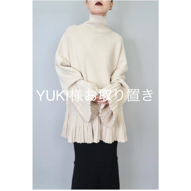 HELK 新品タグ付完売FLARE RIB SWEATER (BEIGE) - ニット/セーター