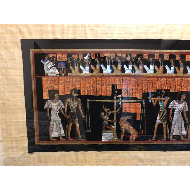 パピルス エジプト購入 額装込み エンタメ/ホビーの美術品/アンティーク(絵画/タペストリー)の商品写真