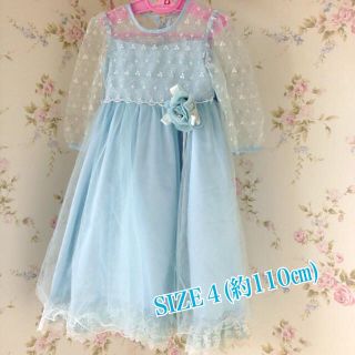 水色ドレス👗SIZE４(約110㎝)(その他)