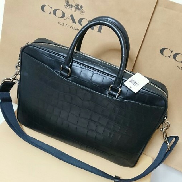 COACH(コーチ)のコーチ　ビジネスバッグ　ショルダータイプ　クロコダイル柄　型押し　新品未使用 メンズのバッグ(ビジネスバッグ)の商品写真