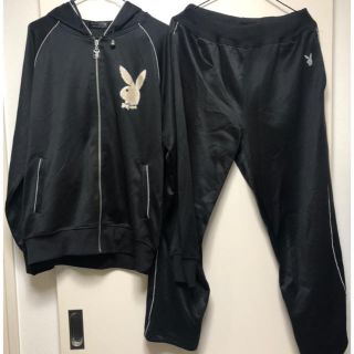 新品PLAYBOYプレイボーイ スウェット上下セットアップ黒金タグ付き【正規品】