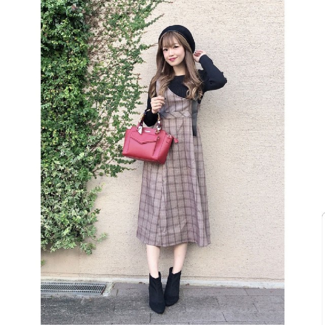 CECIL McBEE(セシルマクビー)のチェック ワンショル ワンピース (トップス付)♡♡ レディースのワンピース(ロングワンピース/マキシワンピース)の商品写真