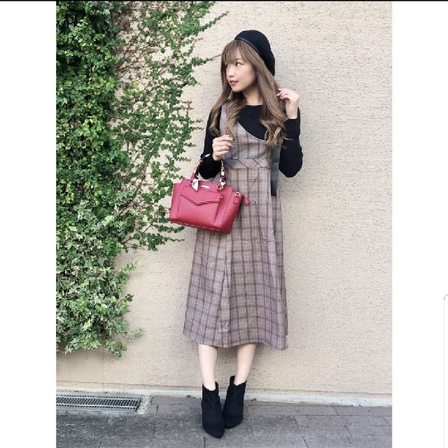 CECIL McBEE(セシルマクビー)のチェック ワンショル ワンピース (トップス付)♡♡ レディースのワンピース(ロングワンピース/マキシワンピース)の商品写真