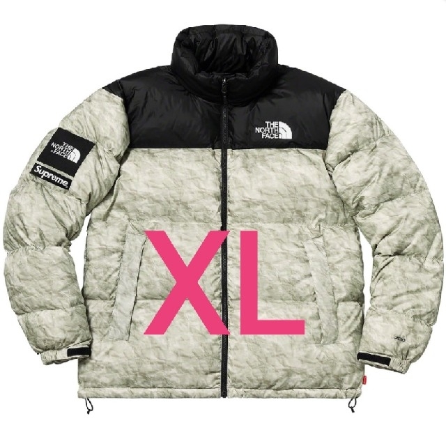XL Supreme ノースフェイス ペーパープリント ヌプシジャケットダウン