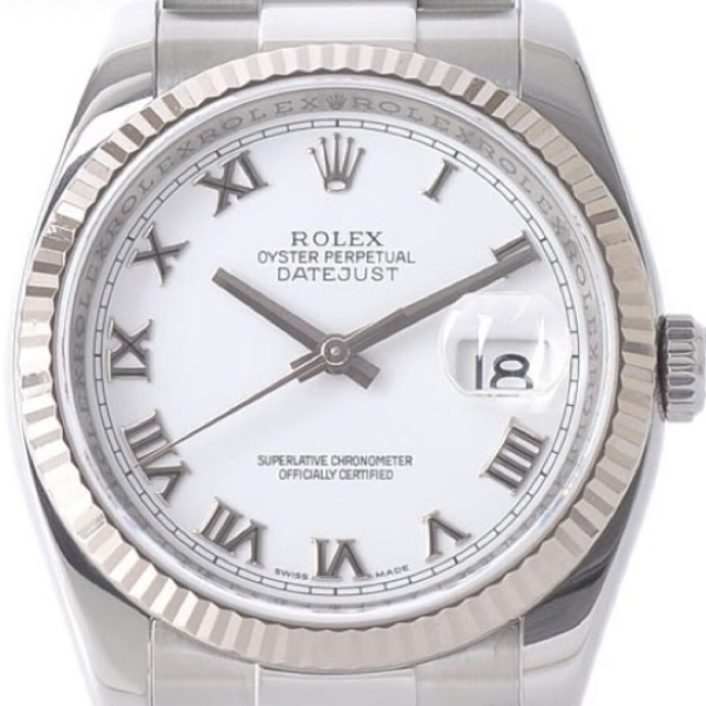 ROLEX - ROLEXロレックスデイトジャスト36 極美品116234白文字盤ローマンの通販 by rinka's shop