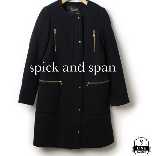 美品♪ 人気　spick and span  ノーカラーコート　S