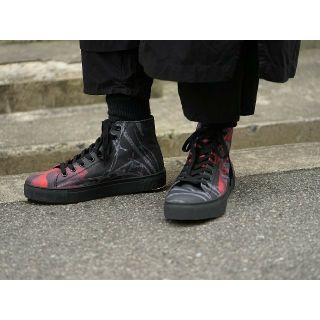 ヨウジヤマモト(Yohji Yamamoto)のYohji Yamamoto print high cut sneaker(スニーカー)